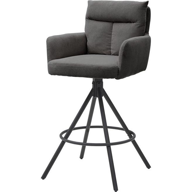 2x Stolkom, Barhocker, SOFIA Barhocker drehbar 180 ° Metall