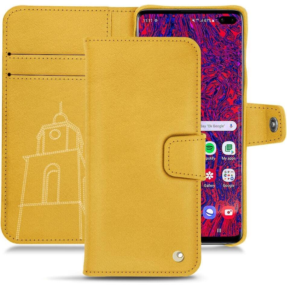 Noreve Lederschutzhülle Wallet (Samsung Galaxy S10 5G), Smartphone Hülle, Orange
