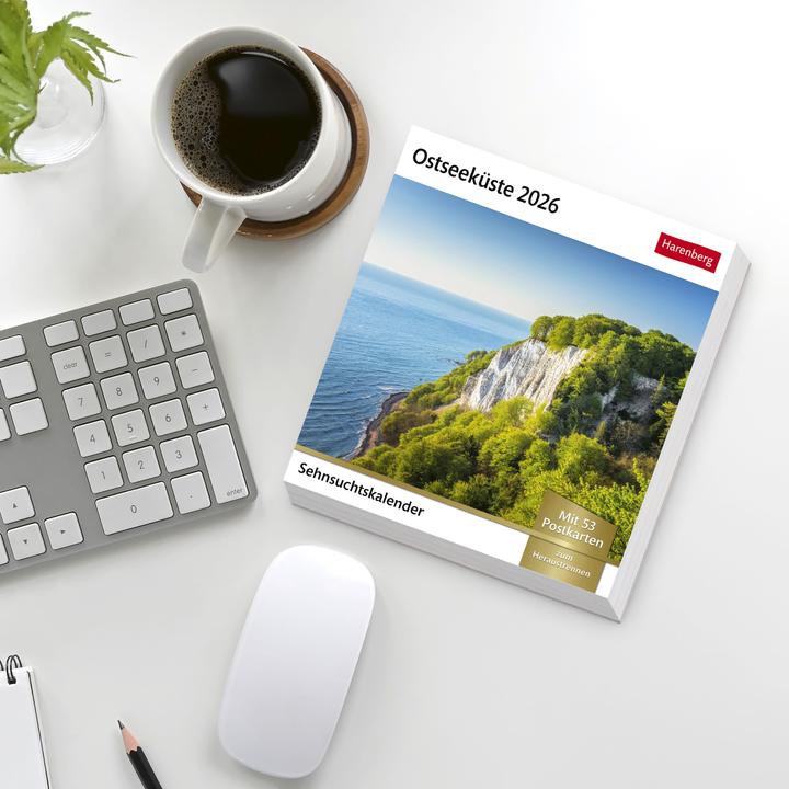 Produktbild Ostseeküste Sehnsuchtskalender 2026 - Wochenkalender mit 53 Postkarten