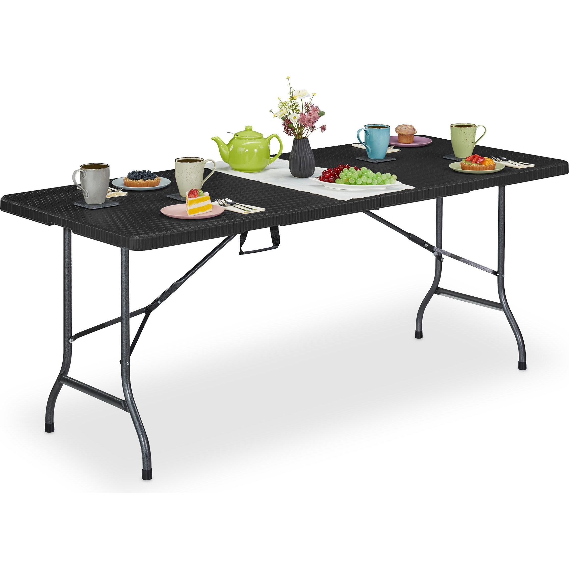 Relaxdays, Gartentisch + Balkontisch, Gartentisch (180 cm)