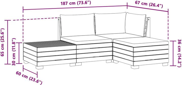 Produktbild vidaXL Outdoor-Sofa