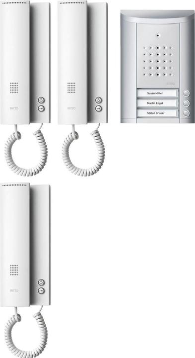 Produktbild Schneider Electric 3FamilienTürSprechanlagenSetsilber (Kabelgebunden)