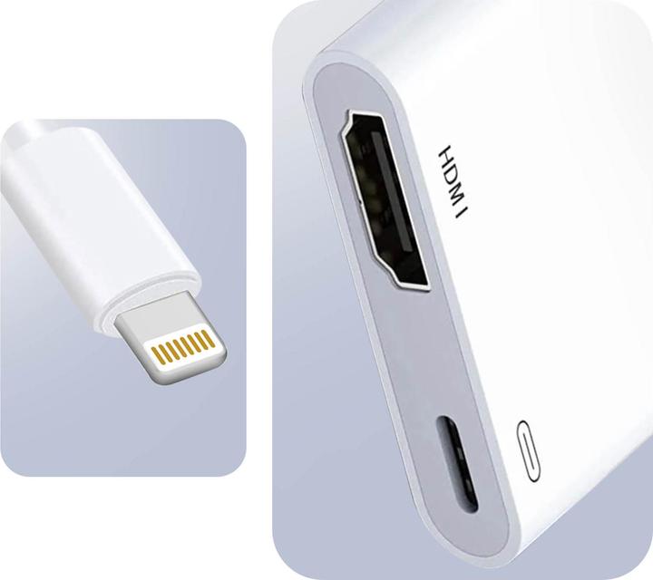 Actual product image Max Excell Lightning to HDMI + USB-C Adapter (Lightning, HDMI, 1 cm)