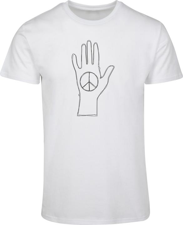 Produktbild Merchcode Peace - Scribble Hand White Basic T-Shirt - 161523 (L)