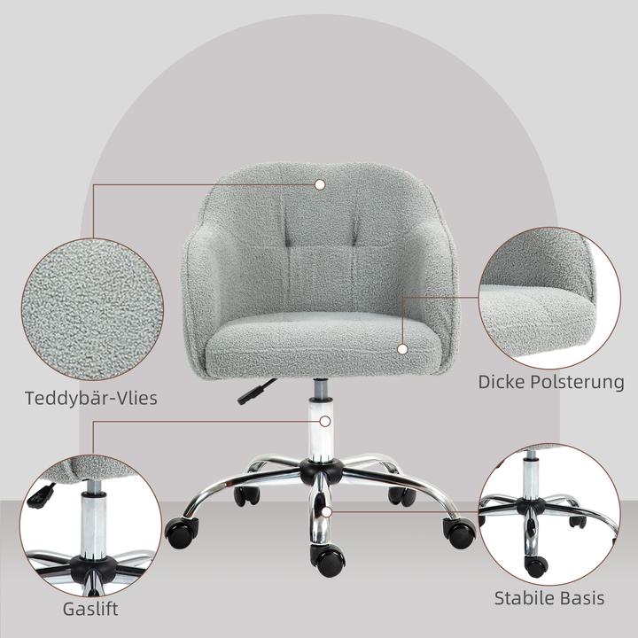 Produktbild Homcom Bürostuhl Polyester, Kunstleder Grau