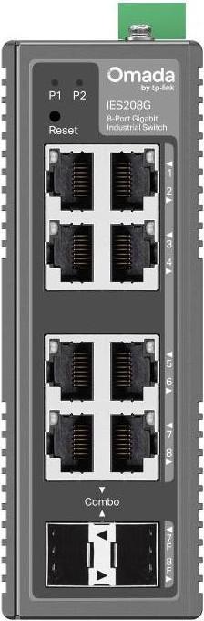 Produktbild TP-Link Industrie Gigabit Switch 8 Port RJ45/SFP, Aluminium, zentral verwaltbar (8 Ports)