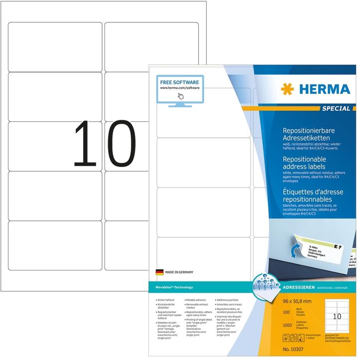 Image du produit HERMA Étiquettes détachables A4