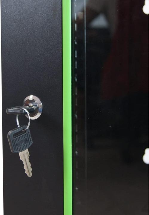 Produktbild Waytex 37483 Mini Network Case 10 Inch 6U Server with Glass Door with Lock Black, Black, Rack (10 Zoll Rack)