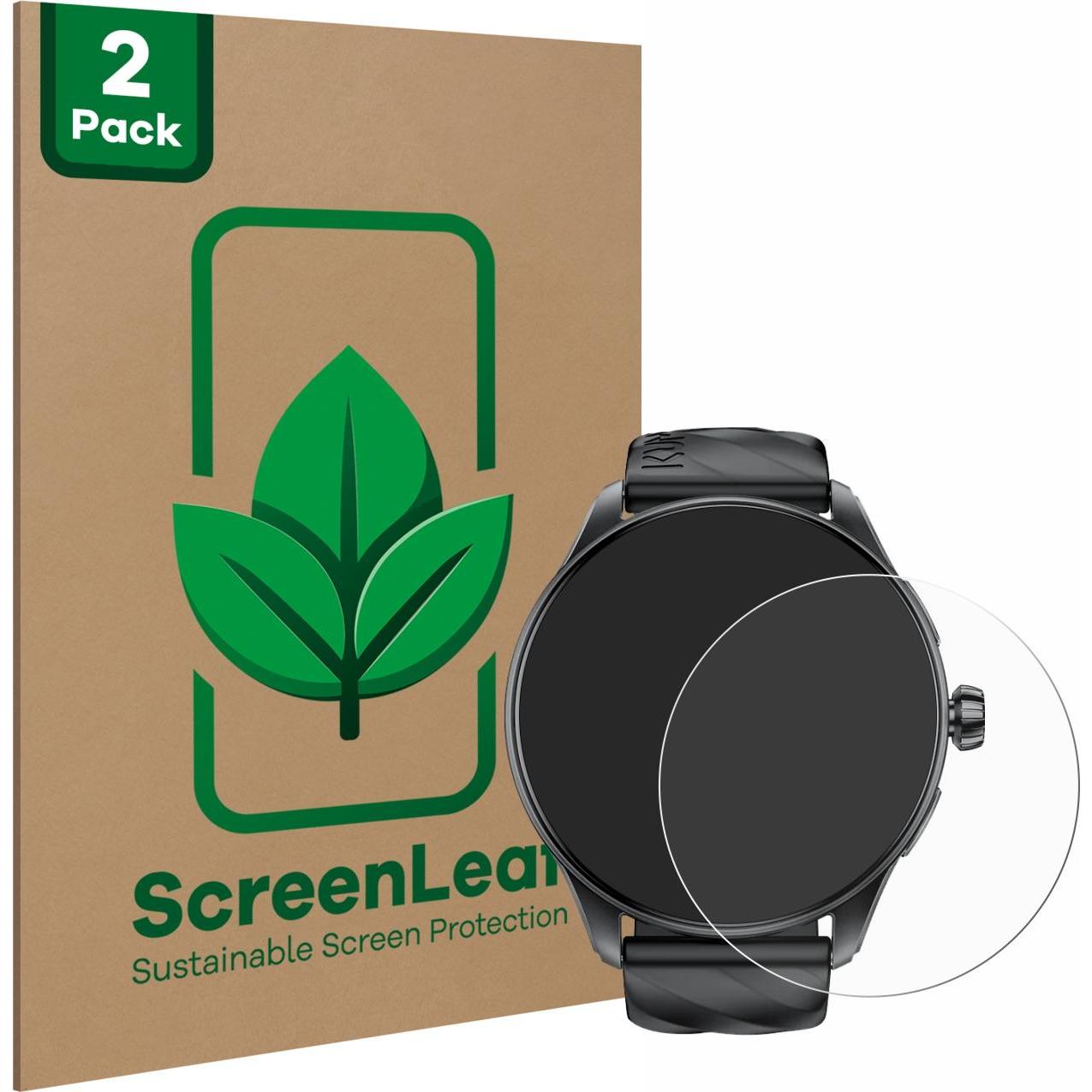 ScreenLeaf Schutzfolie nachhaltiger Displayschutz Display Schutz Folie Klar Transparent, Smartwatch Schutzfolie, Transpa...