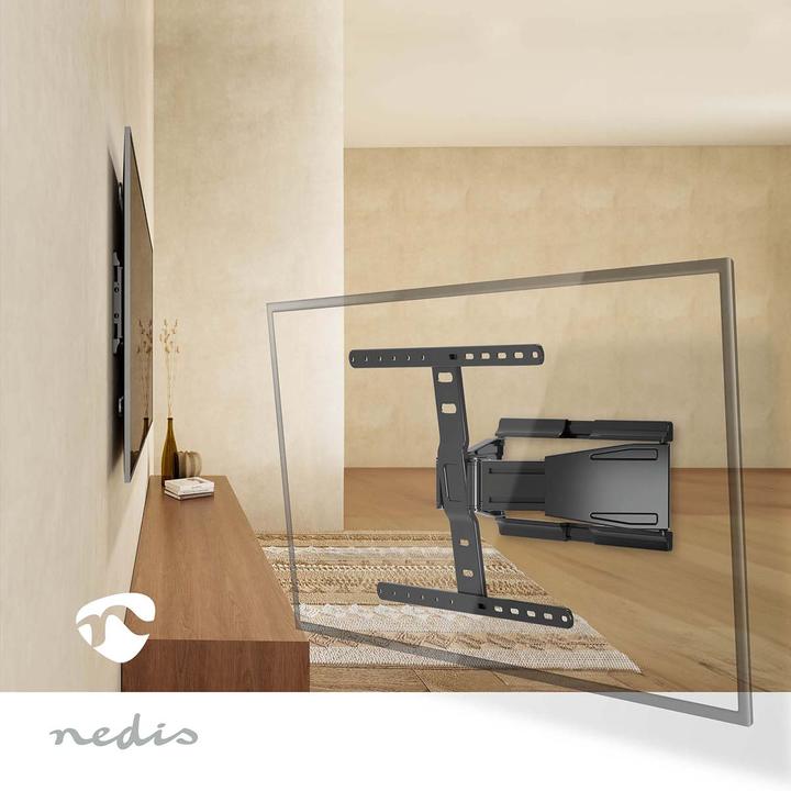 Image du produit Nedis Support TV mural pour 43 à 90 pouces, entièrement mobile, inclinable et pivotant, ABS / acier (Mur, 90", 50 kg)
