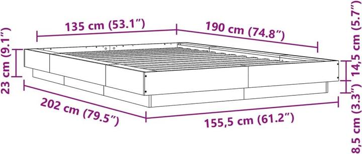 Produktbild vidaXL Bettgestell (75 x 190 cm)