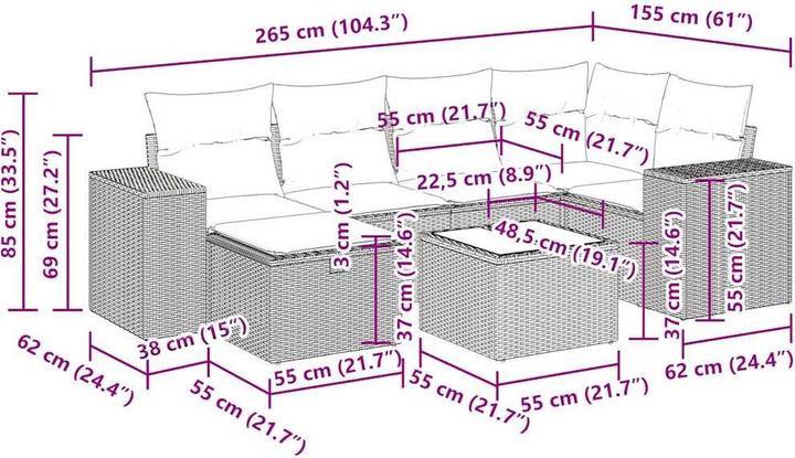 Actual product image vidaXL 10-piece garden lounge set with cushions