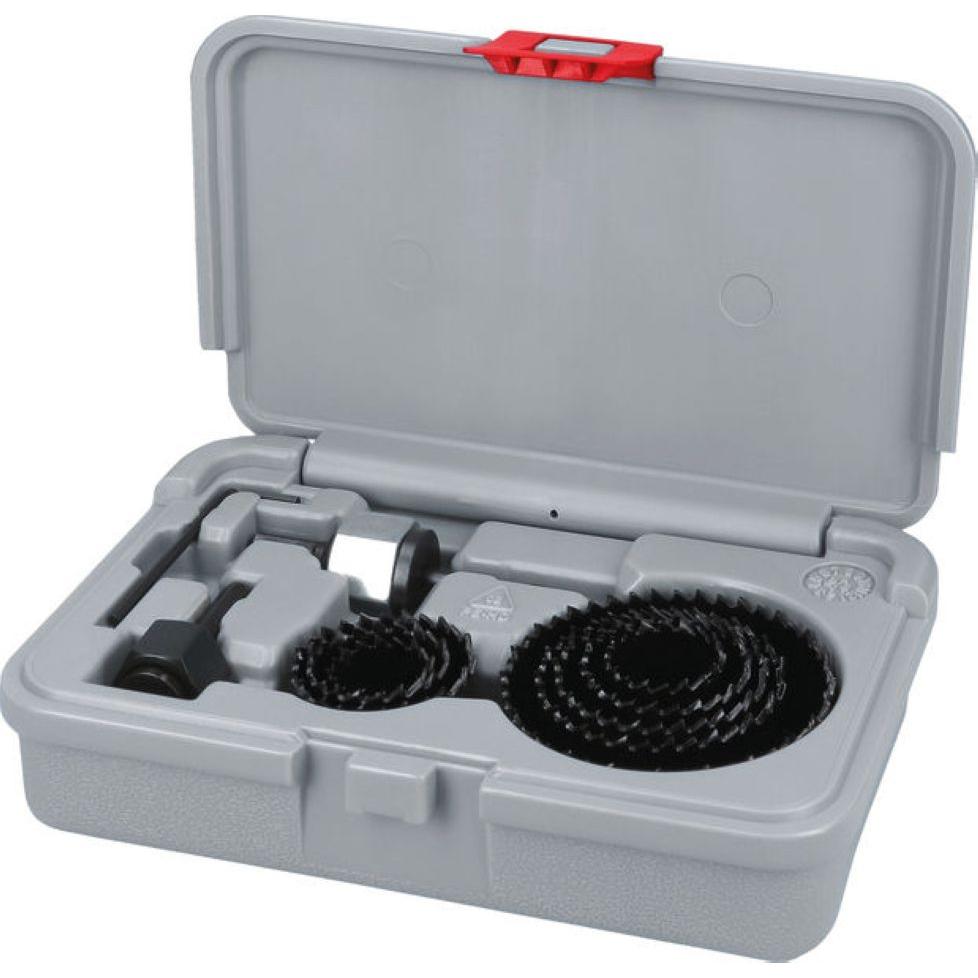 Bosch Professional Zubehör, Sega a tazza, Set di seghe a tazza per legno e cartongesso, 22/25/29/35/38/44/51/68, 13 pezzi.