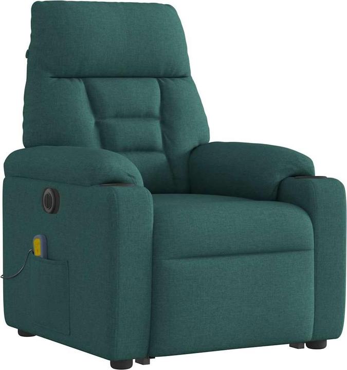 Image du produit vidaXL Fauteuil de massage électrique avec fonction releveur Vert foncé Tissu