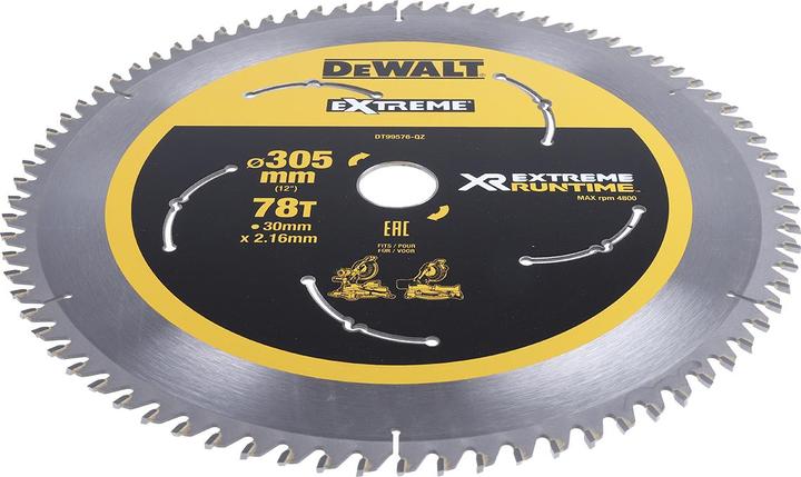 Actual product image DeWalt FLEXVOLT Mitre Saw Blade 305mmX30mmX78T