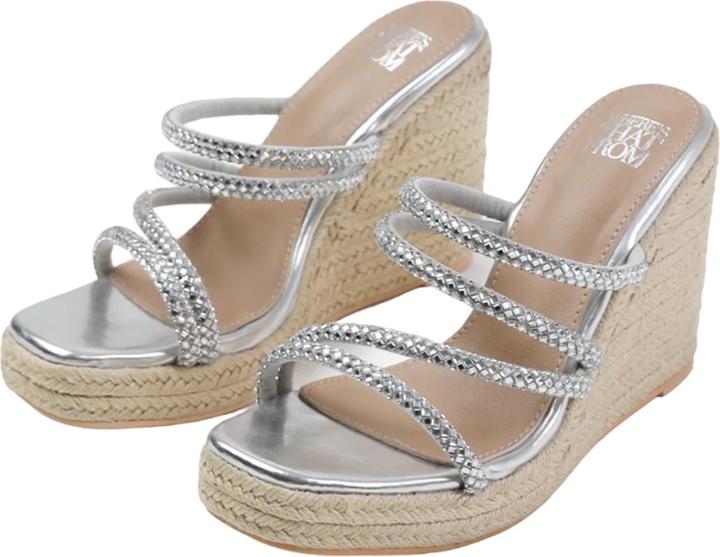 Produktbild Where's That From Sandalen mit Keilabsatz Ohio Strassbesatz Kunstleder (41)