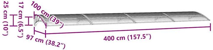 Produktbild vidaXL Türvordach (400 x 100 cm)