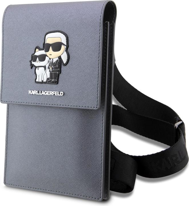 Actual product image Karl Lagerfeld Torebka KLWBSAKCPMG srebrny/silver Saffiano Karl & Choupette