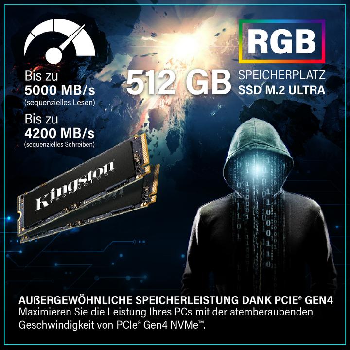 Produktbild Greed MK2 AMD FE - Gaming PC - RTX 5050 (512 GB, 16 GB, AMD Ryzen 5 5500, GeForce RTX 5050)