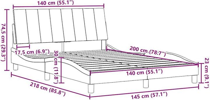 Image du produit vidaXL Bettgestell (140 x 200 cm)