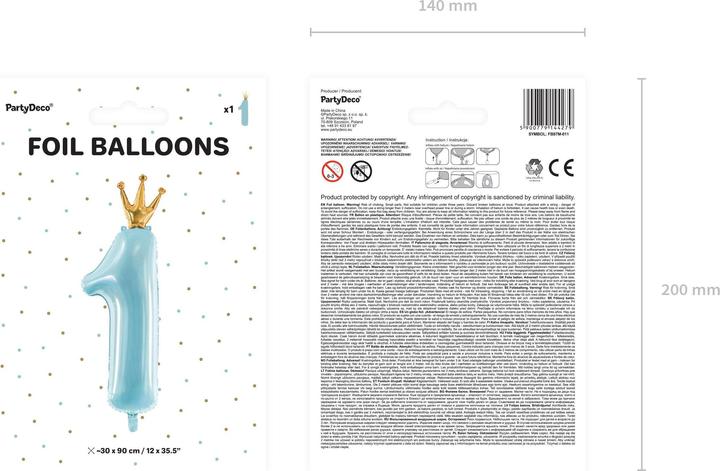 Image du produit Amscan Chiffre 1 avec couronne (1 x)