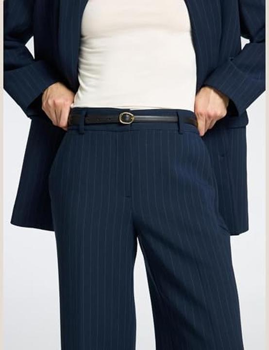 Immagine prodotto Selected Pantaloni gessati a gamba larga (42)