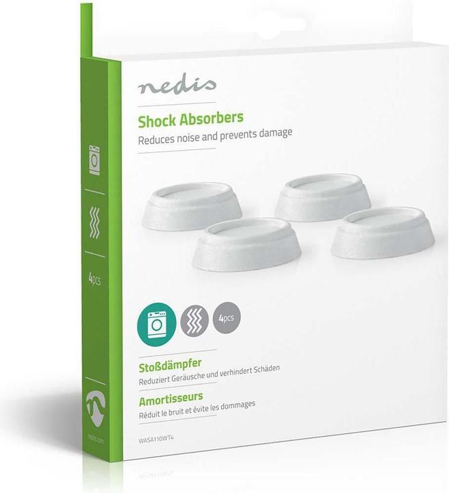 Immagine prodotto Nedis Ammortizzatore antivibrazioni | Universale | 60 mm | 15 mm | 4 pezzi | Bianco | Plastica