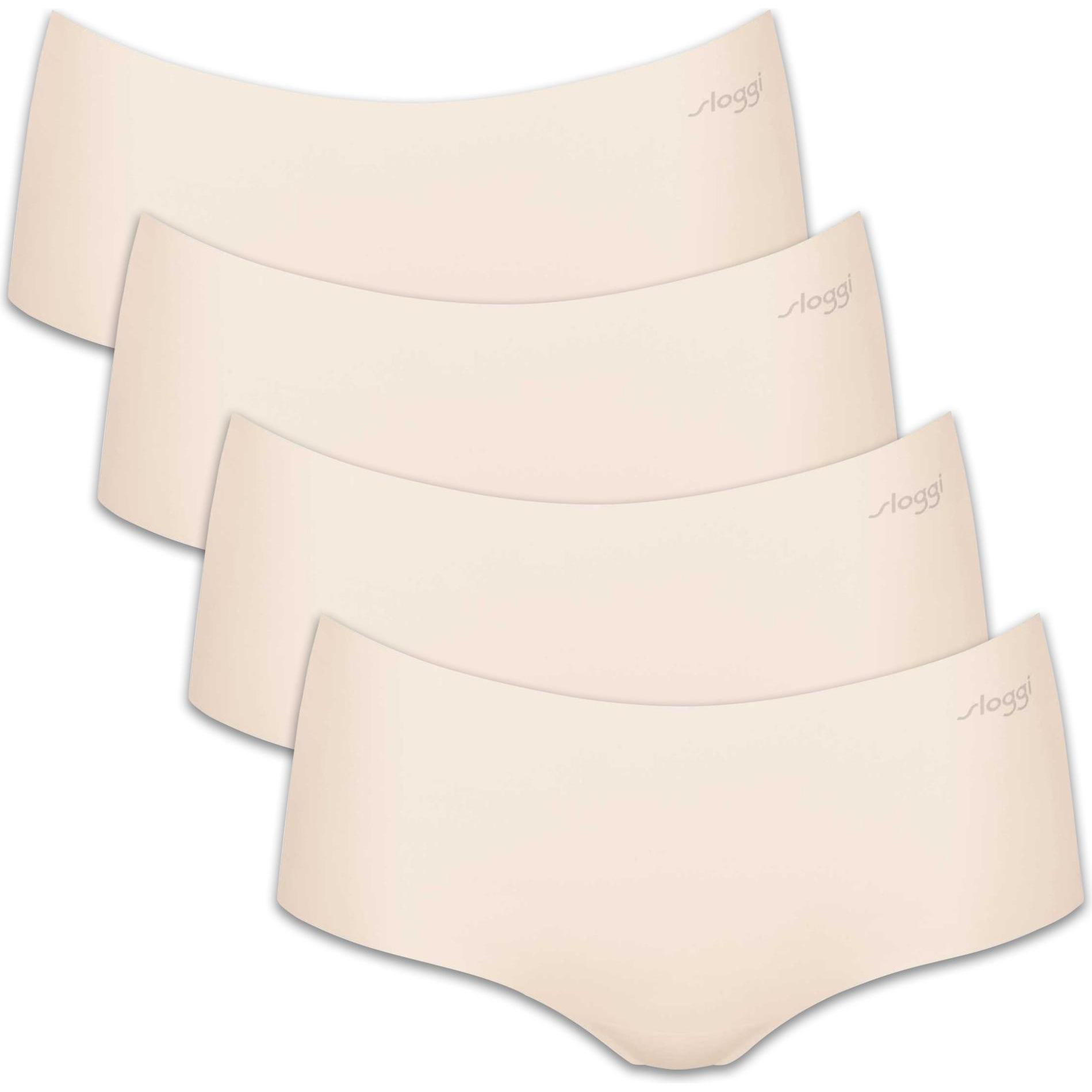 Sloggi, Damen, Unterhosen, Zero Microfiber Shorts 2.0, Beige, (XS, 4er Pack)