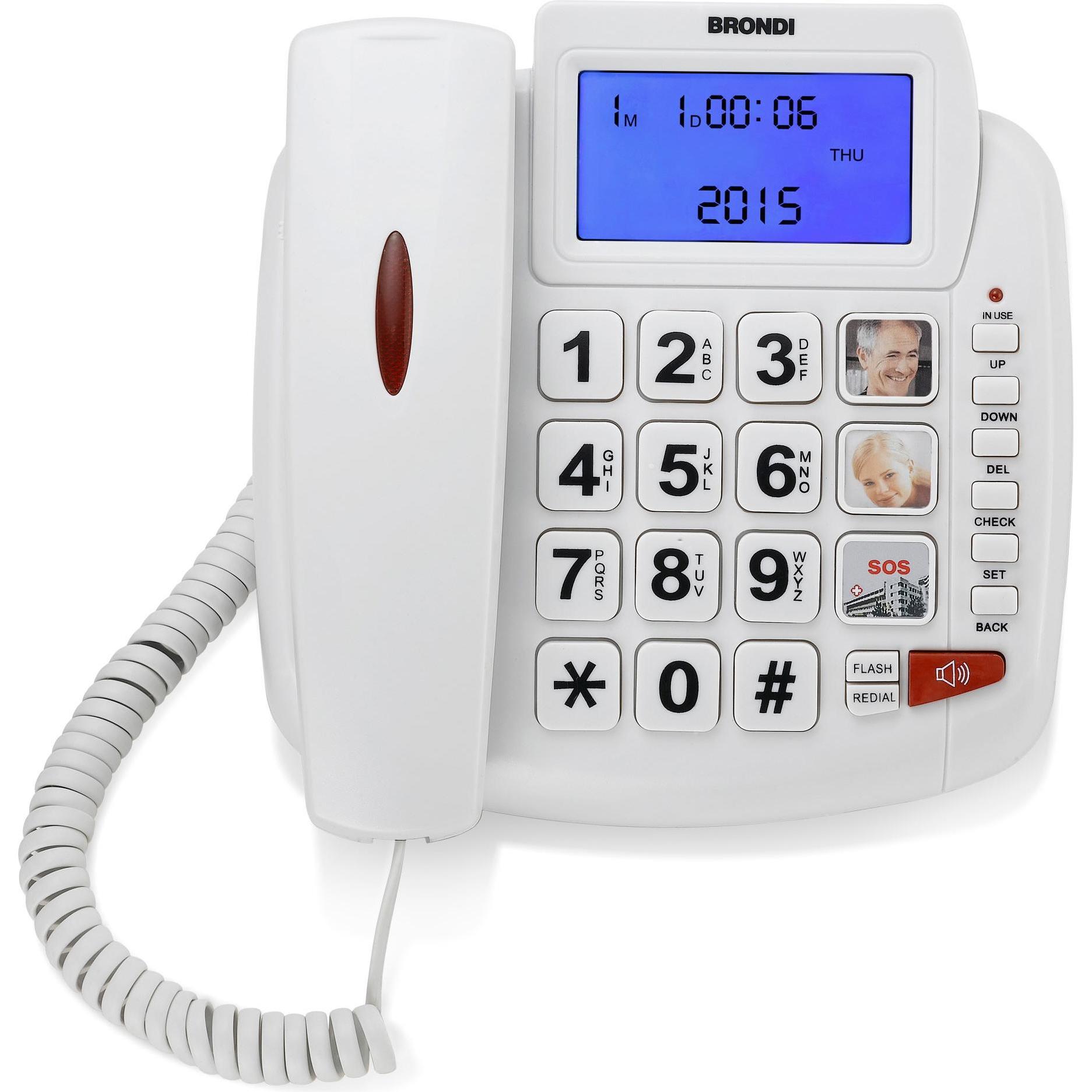 Thumbnail - Brondi Bravo 90 Analoges Telefon Anrufer-Identifikation, Telefon, Weiss