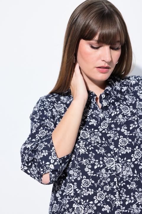 Produktbild Ulla Popken Hemdblusenkleid, A-Linie, Hemdkragen, 3/4-Arm (42, 44)