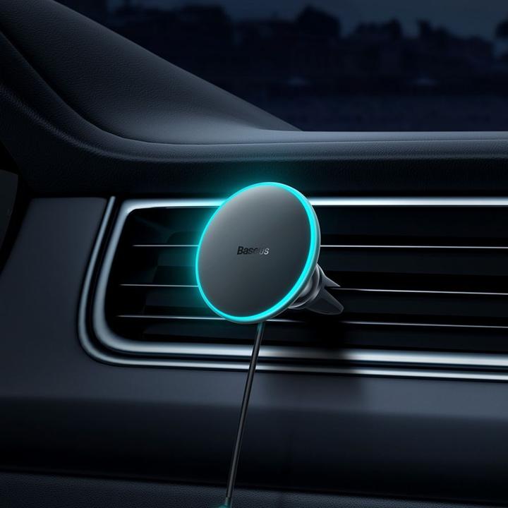 Productafbeelding Baseus Magnetische autotelefoonhouder CW01 aan ventilatierooster met autolader USB-C, 15W + 25W (zwart)