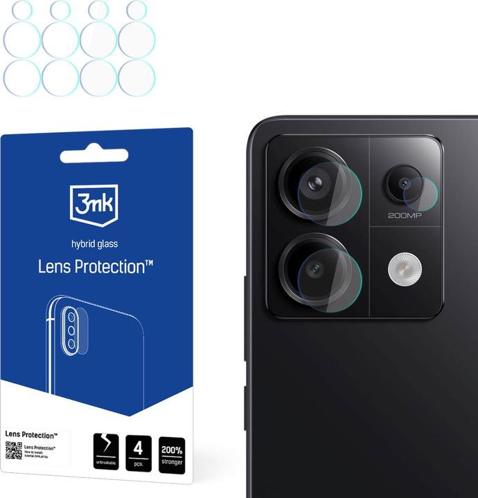 Produktbild 3MK Lens Protect Redmi Note 13 Pro Ochrona na obiektyw aparatu 4szt (4 Stk., Xiaomi Redmi Note 13 Pro, Xiaomi Redmi Note 13 Pro 5G)
