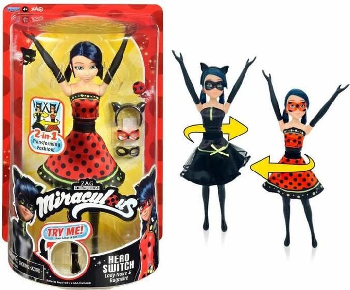 Actual product image Bandai MIRACULOUS Poupée Ladybug avec Outfit Transformation 26 cm 4+
