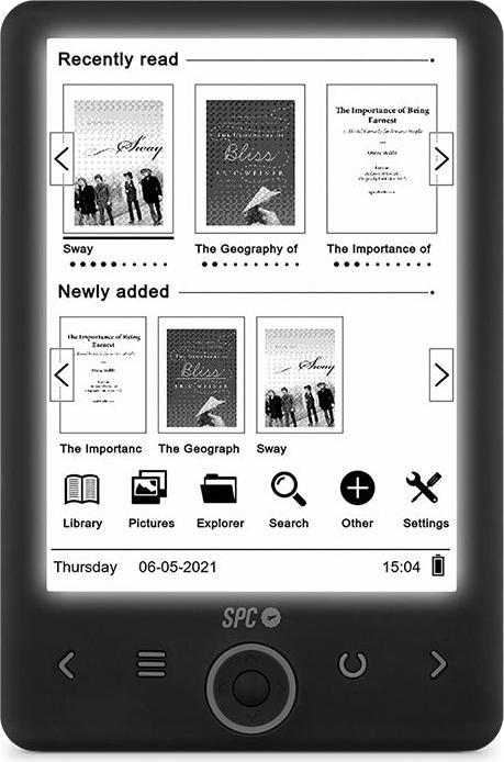 Immagine prodotto SPC E-Book 6 Dickens Light 2 Nero (6", 8 GB, Nero)