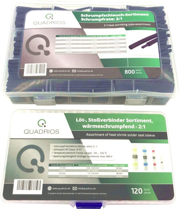 Quadrios Stossverbinder Kombi Set Lötverbinder und Schrumpfschläuche 920 Teile