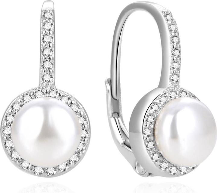 Image du produit Beneto Charmantes boucles d'oreilles en argent avec de vraies perles de rivière AGUC2397PL (L)