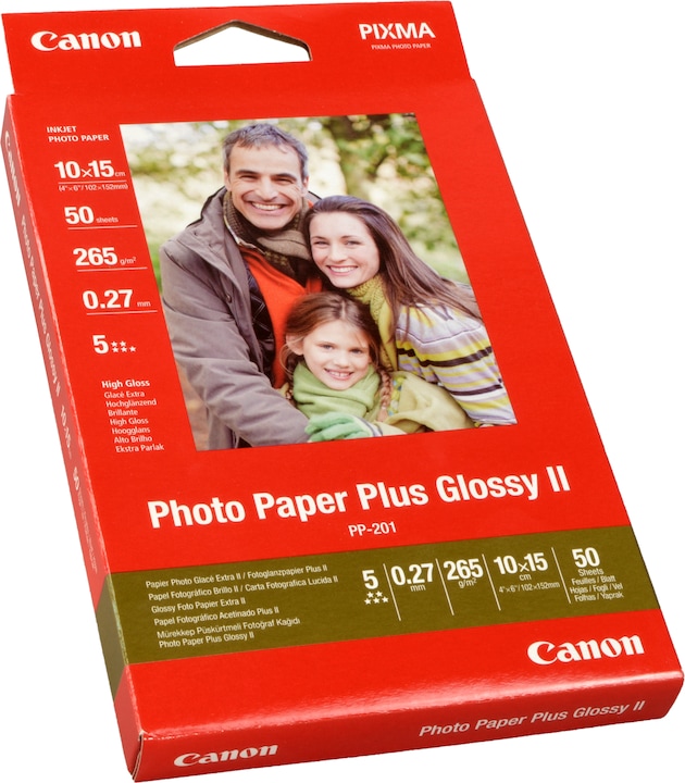 Actual product image Canon PP-201 Plus II (260 g/m², 10 x 15 cm, 50 x)