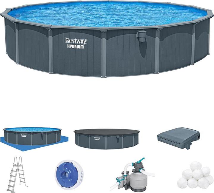 Image du produit Bestway Hydrium Kit piscine hors sol en acier 7,32 x 1,32 m (732 x 132 cm)