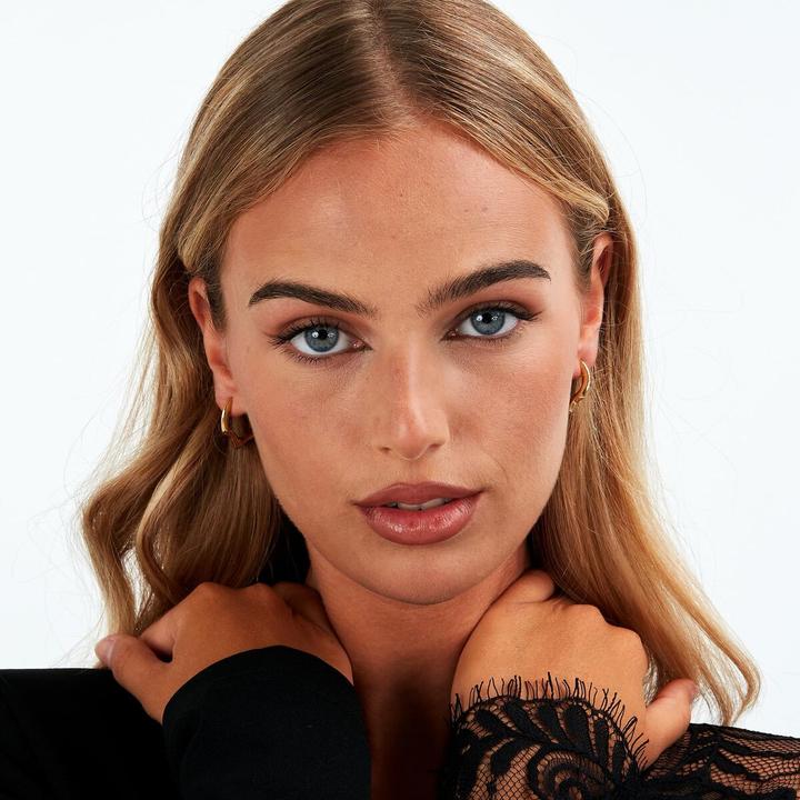 Produktbild Trussardi Graceful gold-plated T-Design hoop earrings TJAXA05