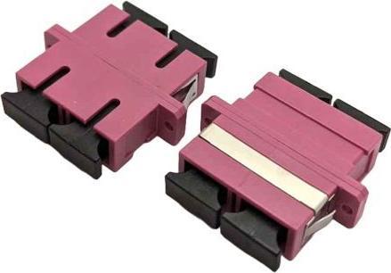 Actual product image Tecline Fibre optic coupling, SC/SC duplex, OM4, eric violet