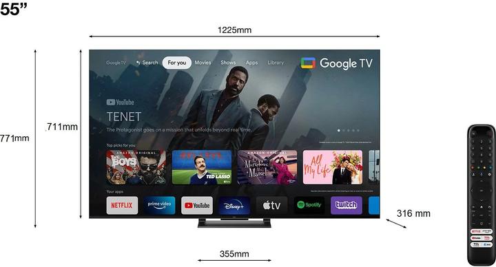 Produktbild TCL 55T8A (55", QLED, 2023)
