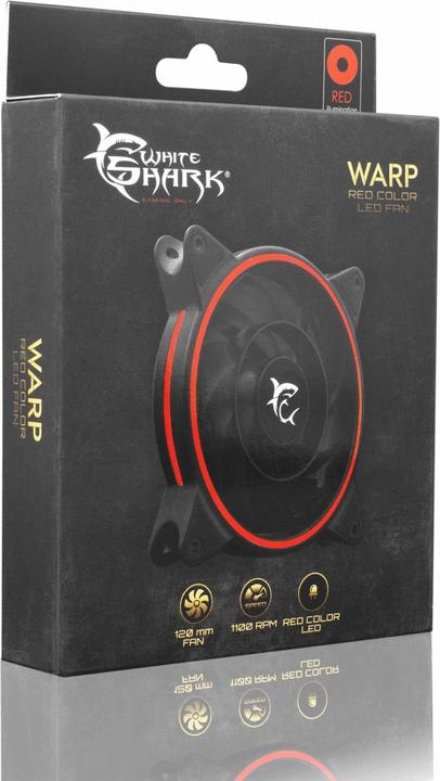 Immagine prodotto White Shark Raffreddatore Warp, 120 mm, con retroilluminazione a LED rossa (120 mm, 1x)