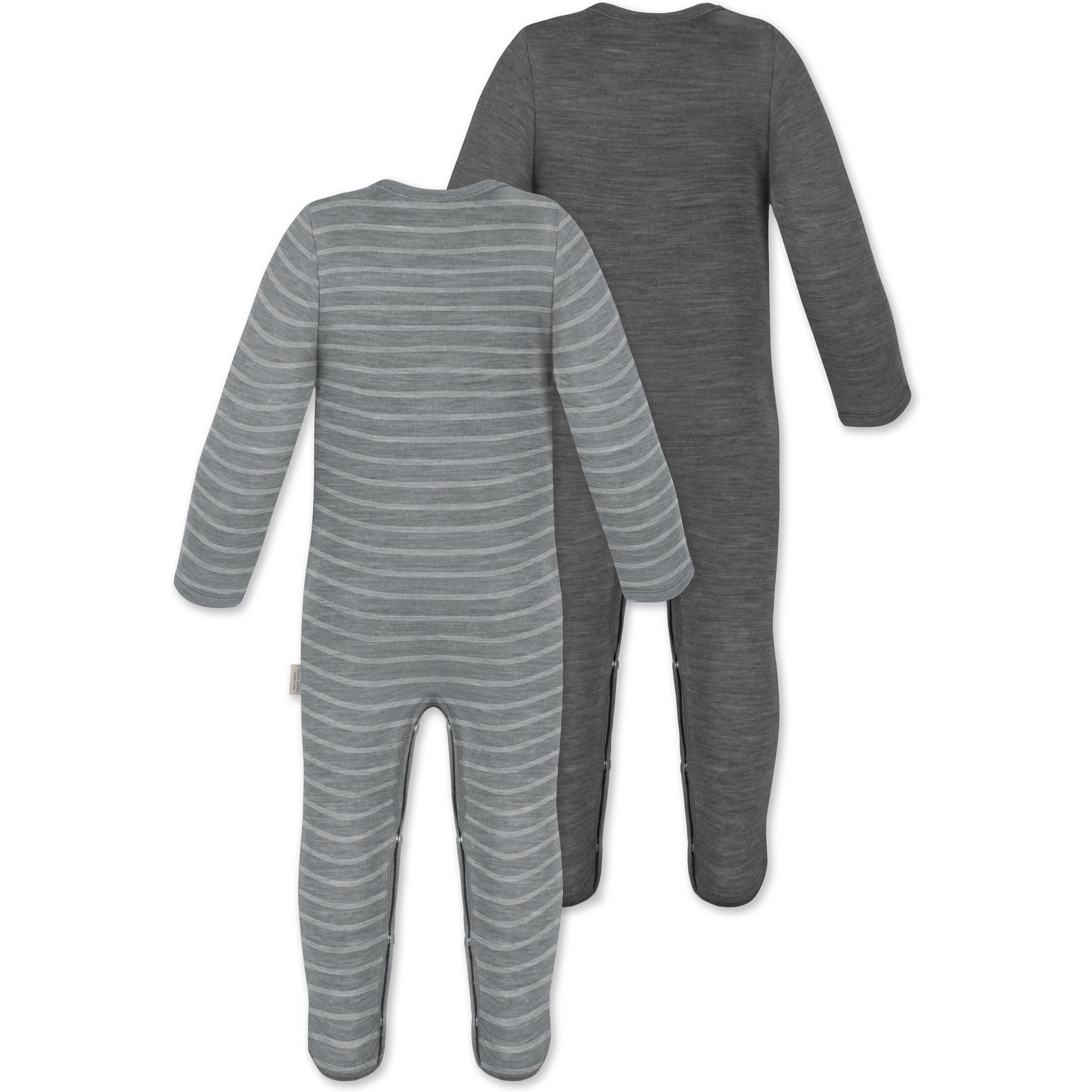 Thumbnail - Normani, Herren, Strampler, 2er Pack MERINO Baby Merino Strampler „Levin" - 9413, Grau, (68)