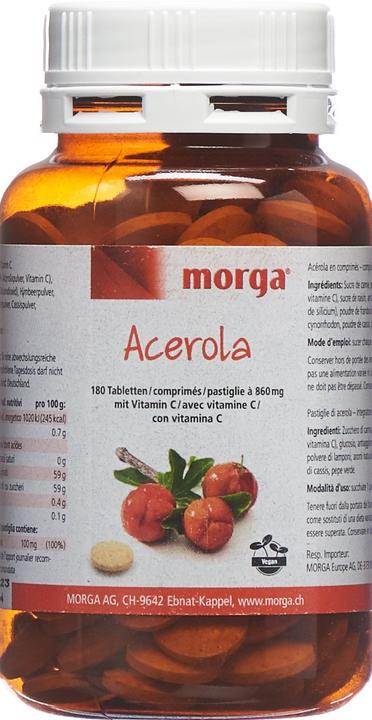 Image du produit Morga Comprimé d'acérola 80 mg de vitamine C (1 pièce(s), Cachets, 180 g)