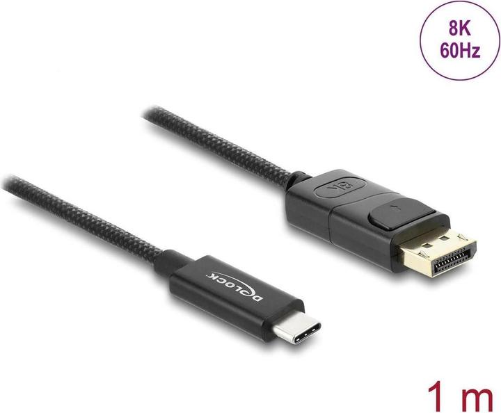 Produktbild Delock Koaxiales USB Type-C zu DisplayPort Kabel (DP Alt Mode) 4K 60 Hz mit Gefl (1 m)