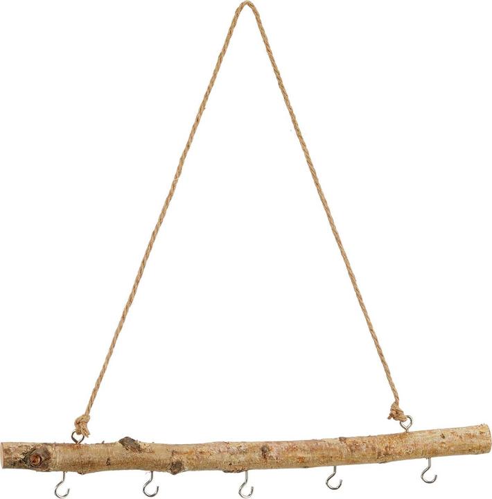 Natura Punto Schlüsselbrett Ast aus Birkenholz, 5 Haken, 50 x 3 x 3 cm
