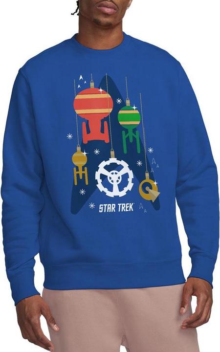 Actual product image Unisex Adult Spaceship Bauble Christmas Sweatshirt (L)