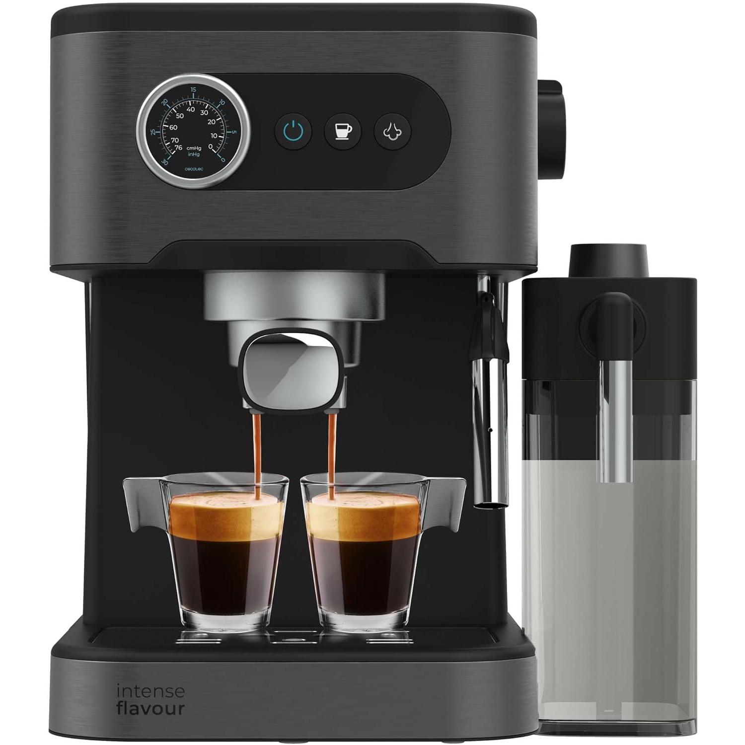 Cecotec Espressomaschine Power Espresso 20 Pro Latte, Siebträgermaschine, Silber