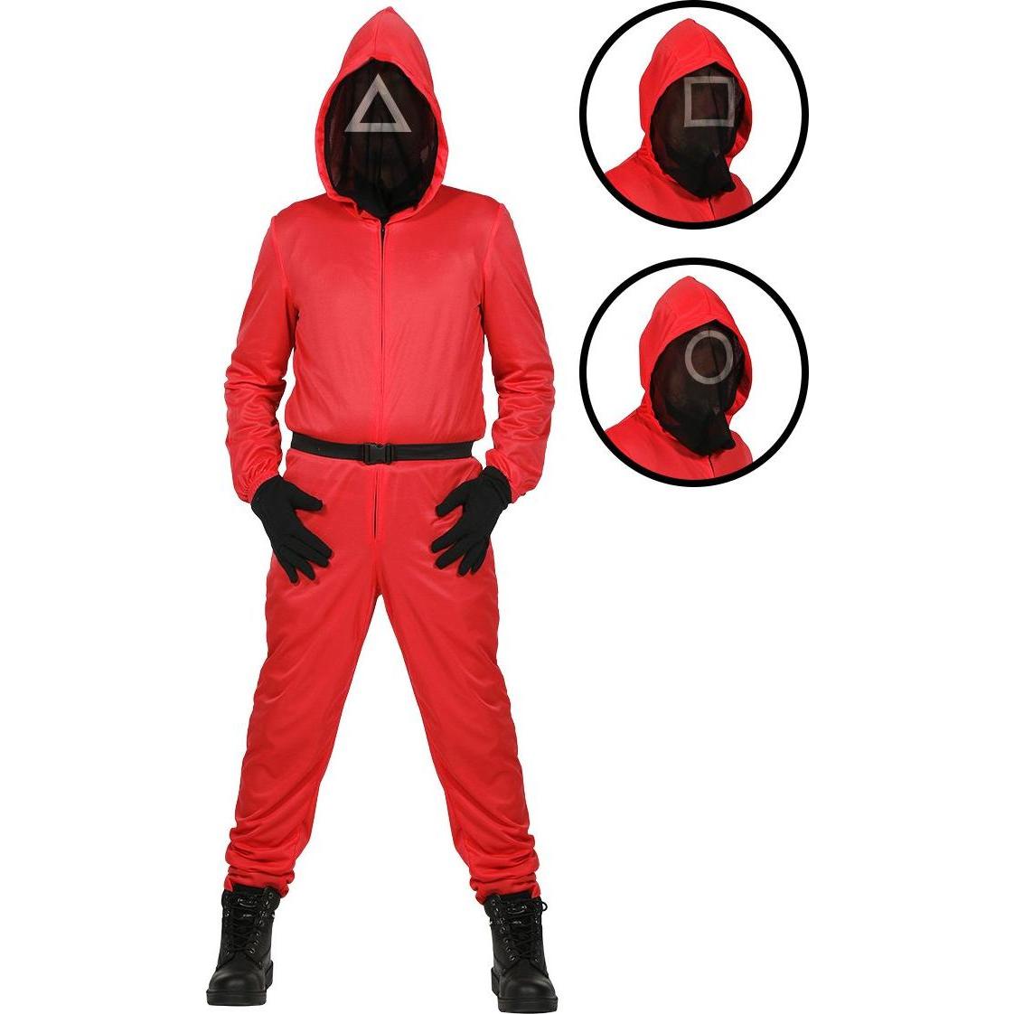 Metamorph Kinder Squid Game Aufseher Overall & Maske - Fasching (164)