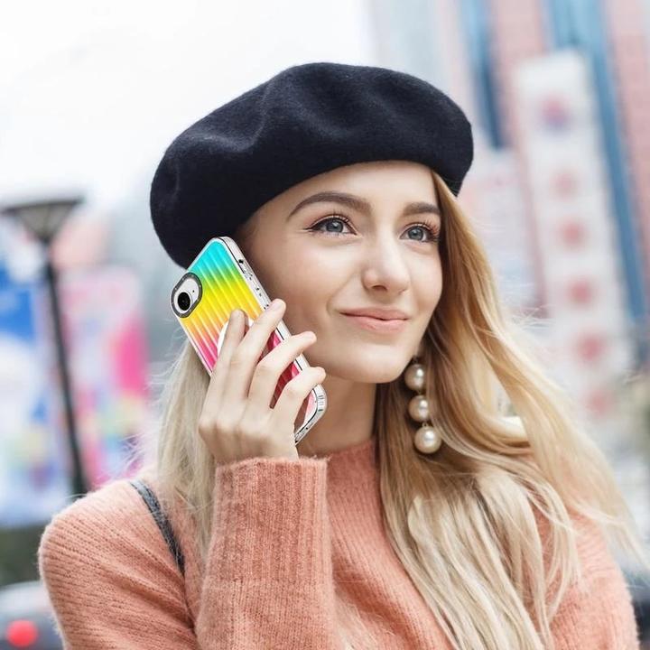 Immagine prodotto Apple iPhone 16e.- Zest Series Flip Case, Gradient Rainbow (Apple iPhone 16e, Apple iPhone 17e)